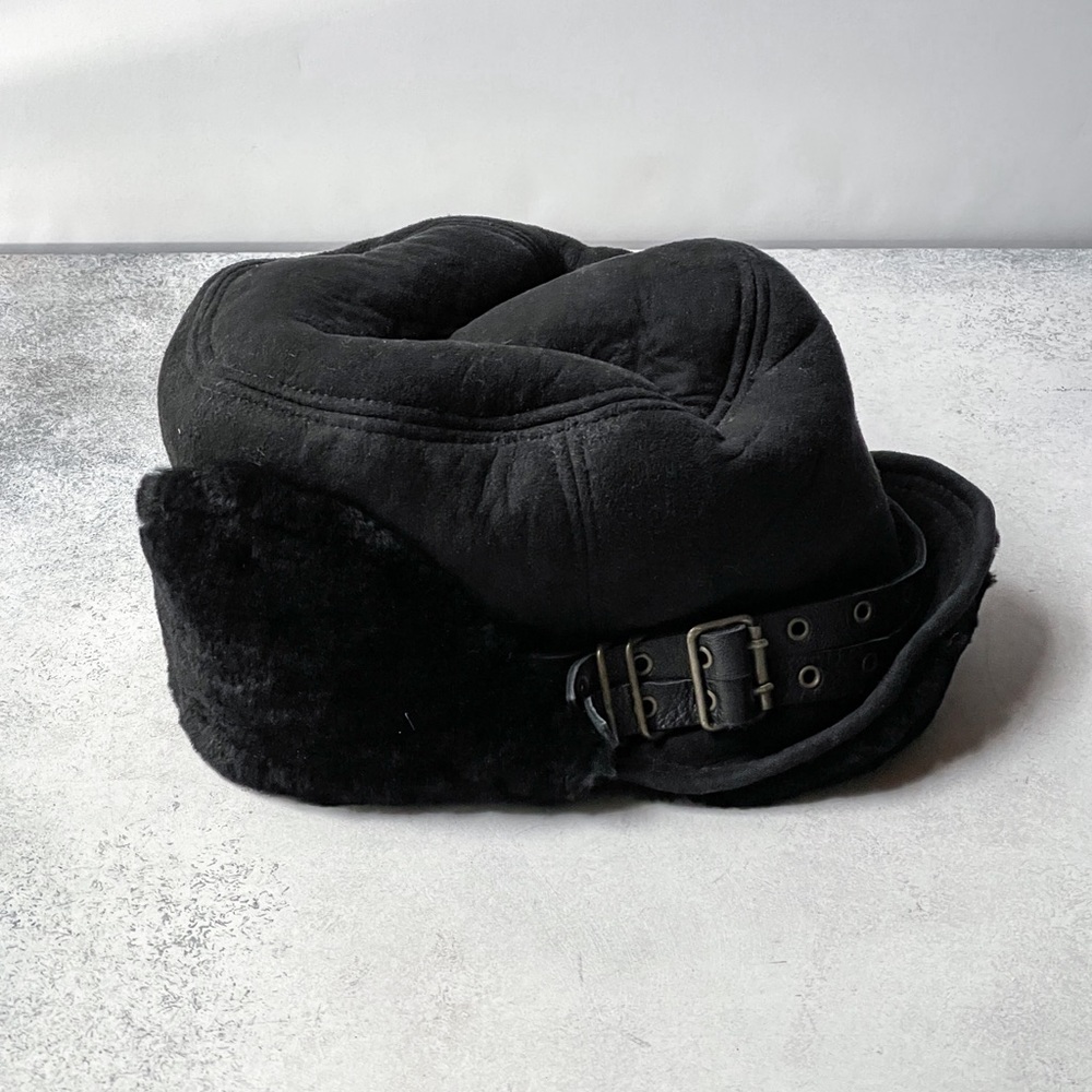 UGG Shearling Flap Hat - Black